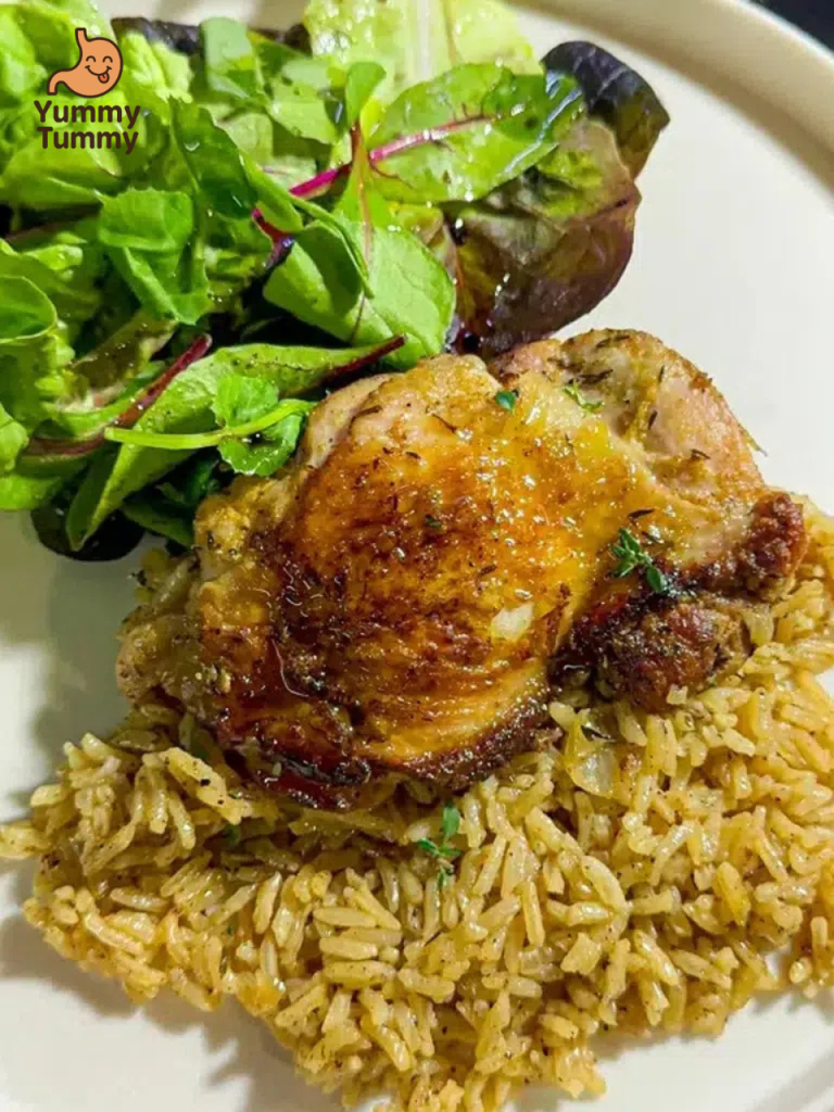 Easy One-Pan Chicken and Garlic Rice Recipe 3 One-Pan Chicken and Garlic Rice Recipe