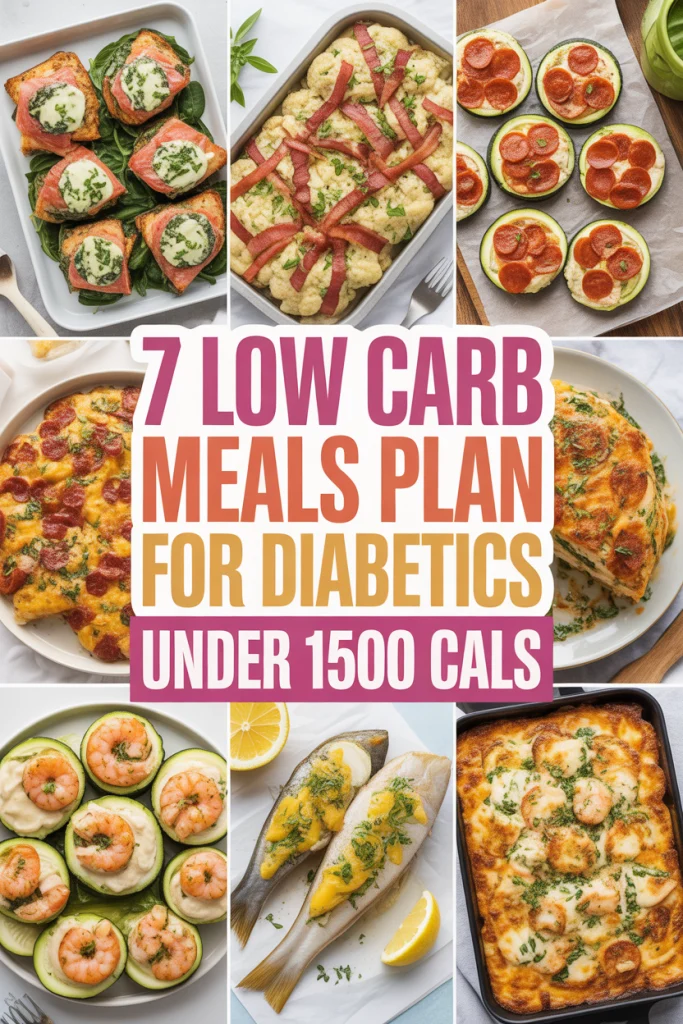 7-Day Easy Meal Plan for Diabetics (1,500 Calorie, Low Carb) 2 7 Low Carb Meals Plan for Diabetics Under 1500 Cals
