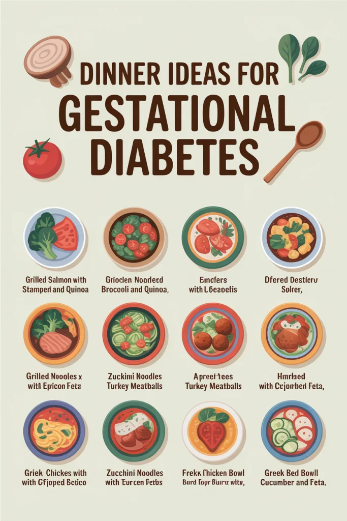 10 Easy Dinner Ideas for Gestational Diabetes (Under 45g Carb) 2 Dinner Ideas for Gestational Diabetes