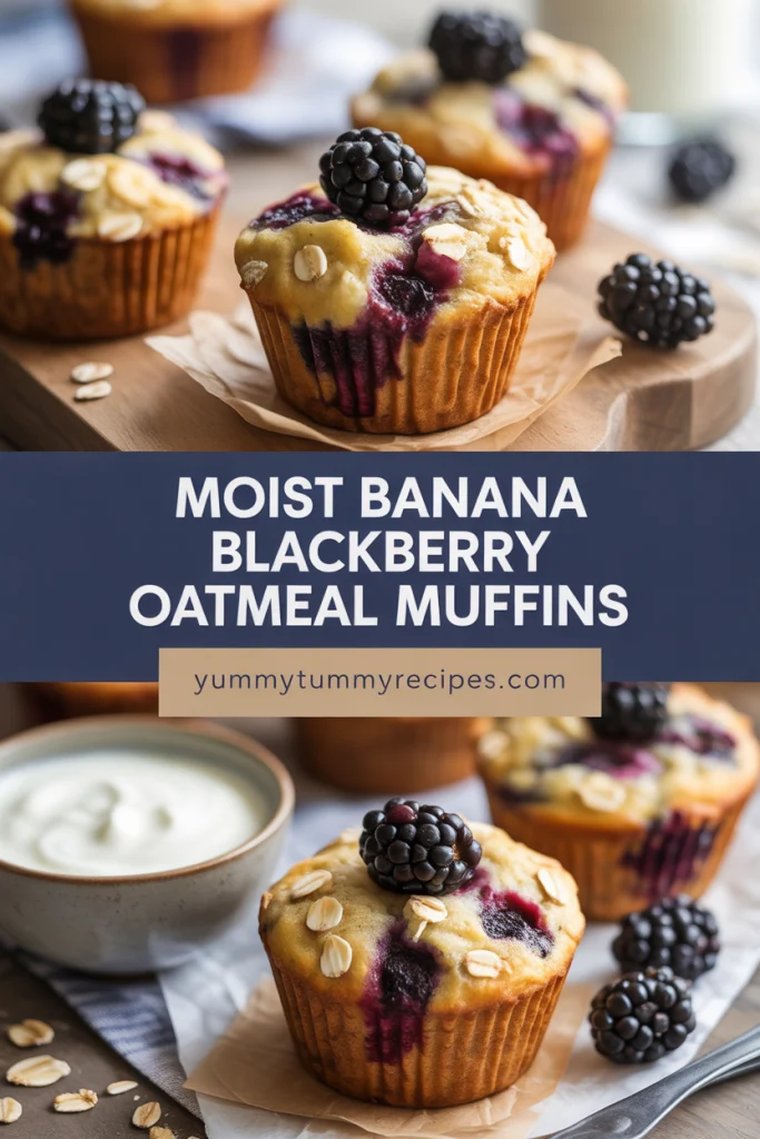 Moist Banana Blackberry Oatmeal Muffins (No Flour, Gluten-Free) 2 Moist Banana Blackberry Oatmeal Muffins (No Flour, Gluten-Free)