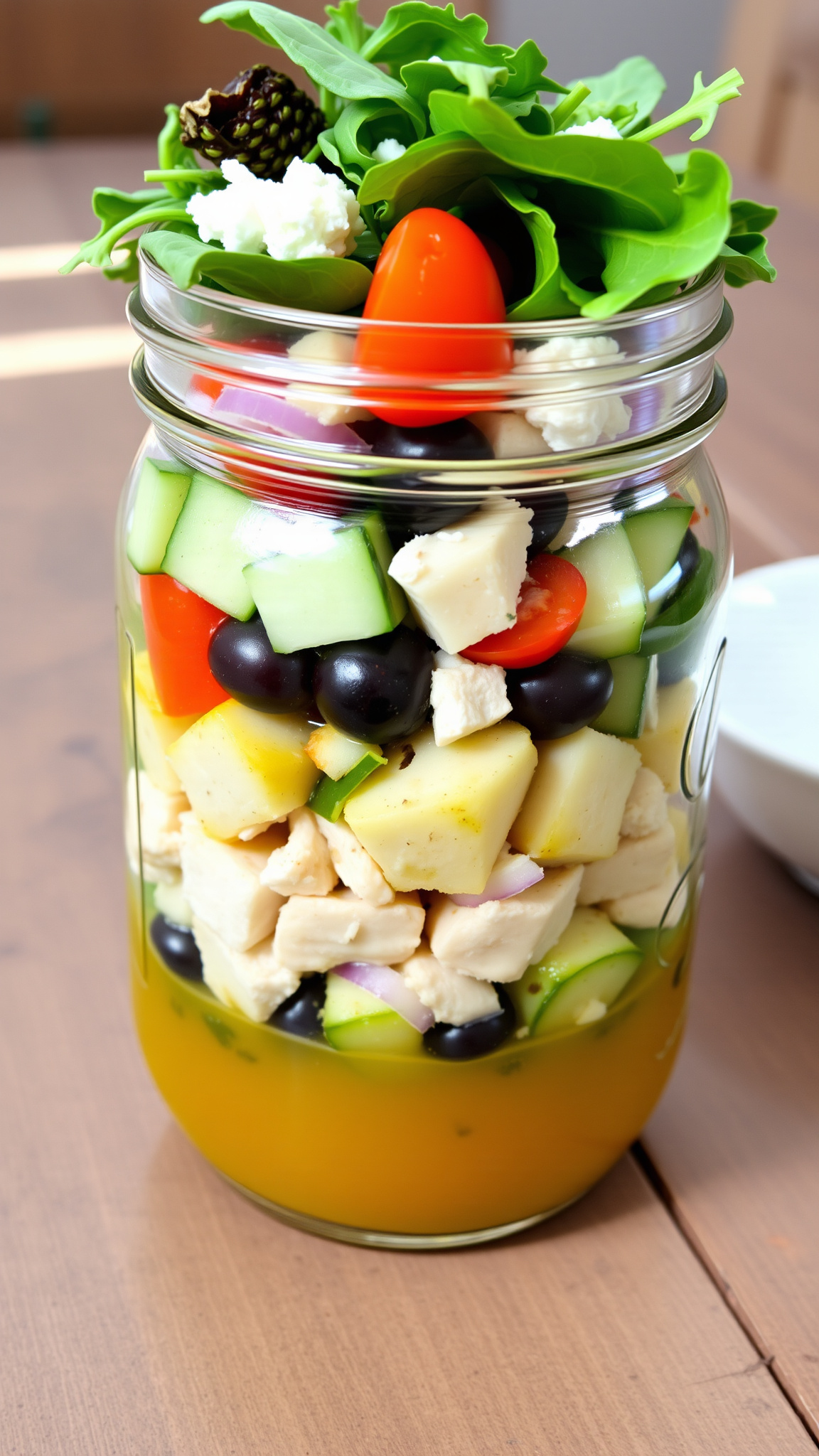 7 Easy On-the-Go Lunch Ideas for Diabetics (Quick, Cold & Work-Friendly) 3 1. Layered Greek Chicken Salad Jar