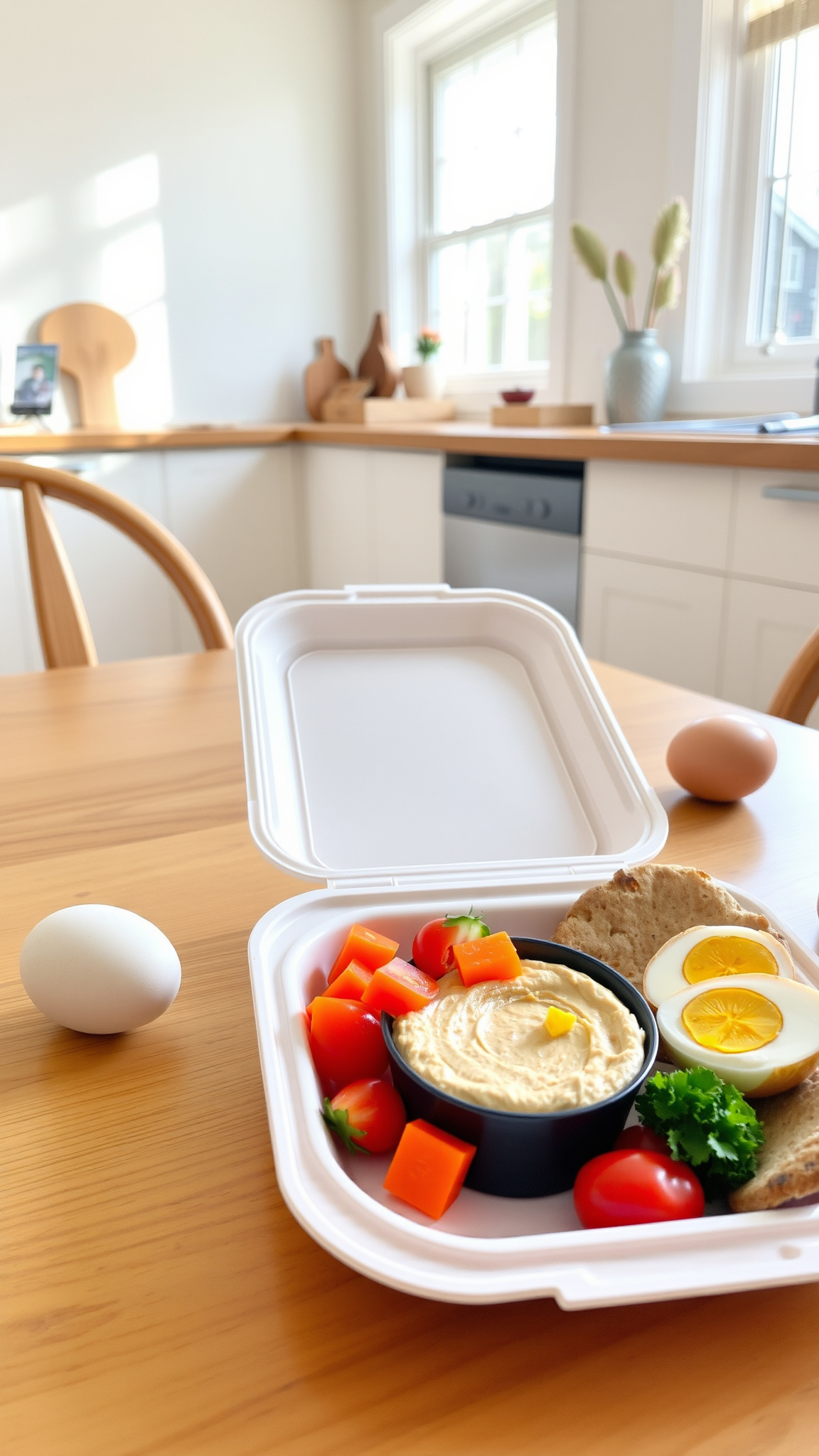 5 Quick and Easy Packed Lunch Ideas for Pregnancy (15-Minute Recipes) 6 4. Veggie Hummus Snack Box