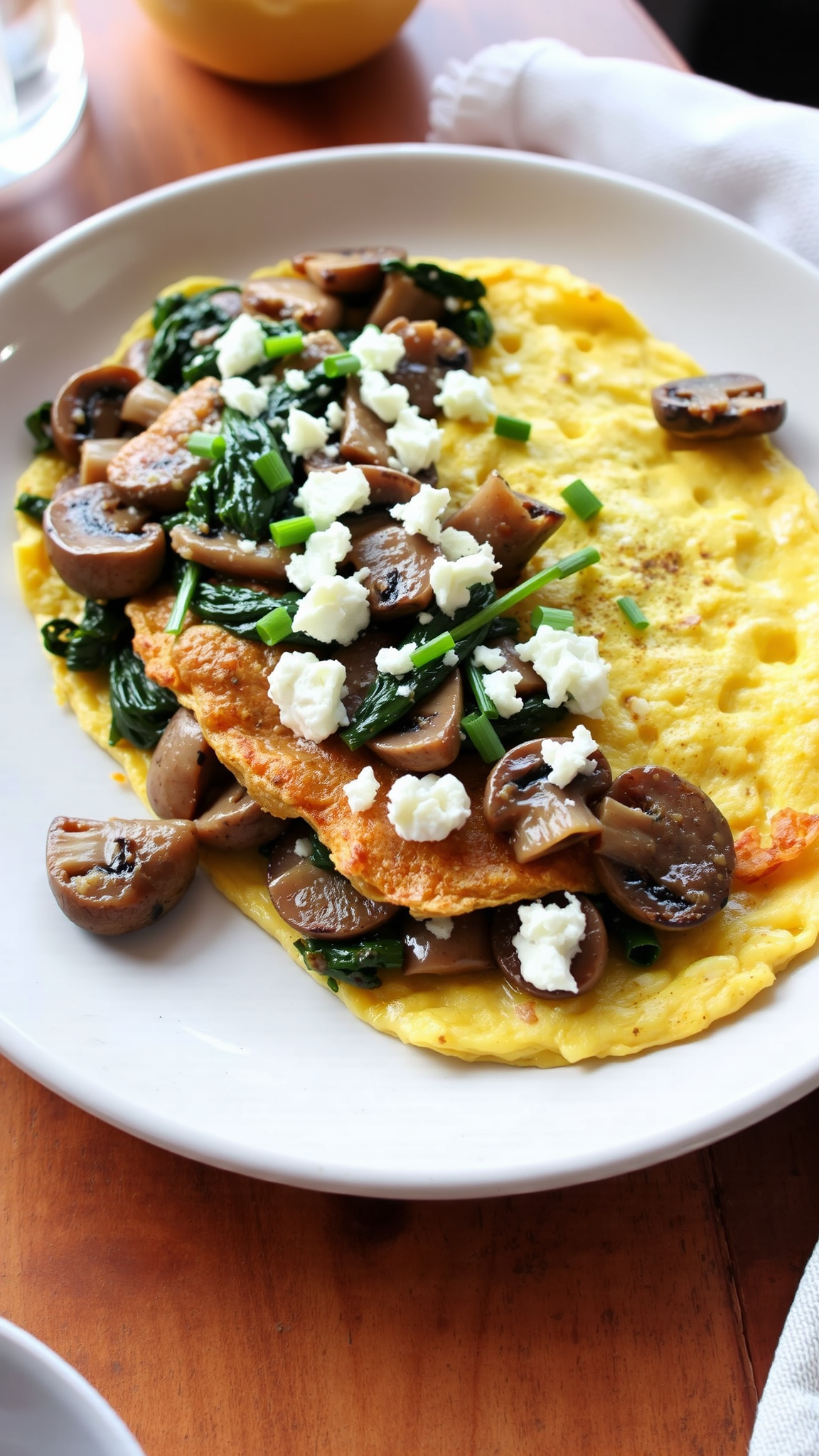 7 Savory Breakfast Recipes to Start Your Day With Protein and Flavor 3 1. The Ultimate Mushroom and Spinach Goat Cheese Omelet