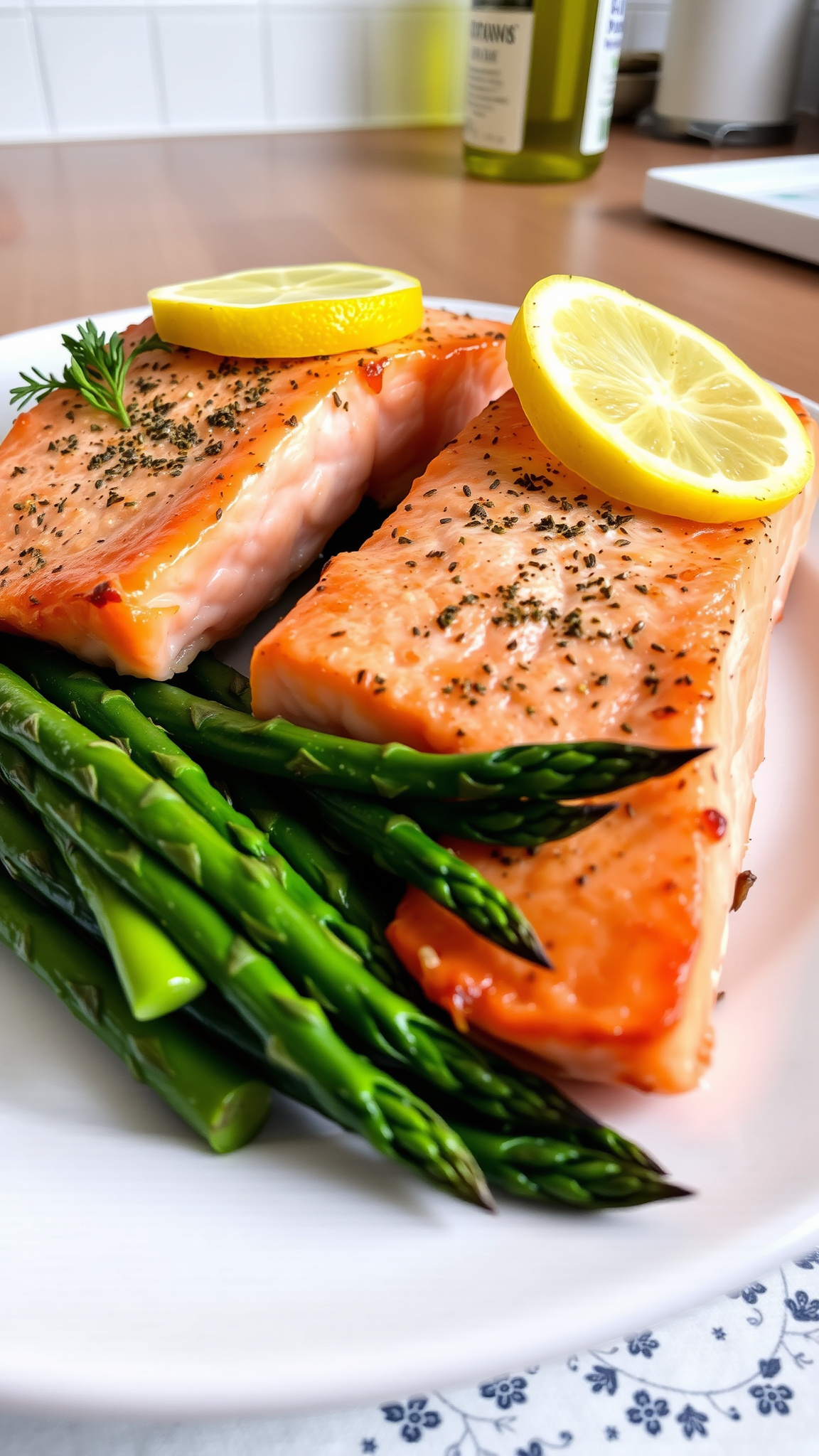 7 Healthy Low Cholesterol Recipes That Actually Taste Good 4 2. Lemon Herb Grilled Salmon with Asparagus