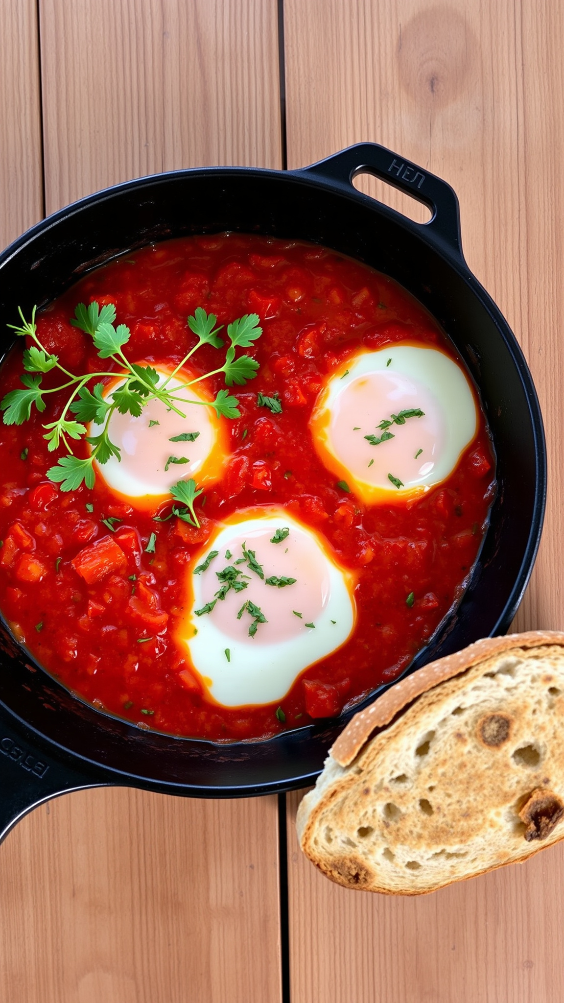 7 Savory Breakfast Recipes to Start Your Day With Protein and Flavor 4 2. One-Pan Spicy Tomato Poached Eggs (Shakshuka)