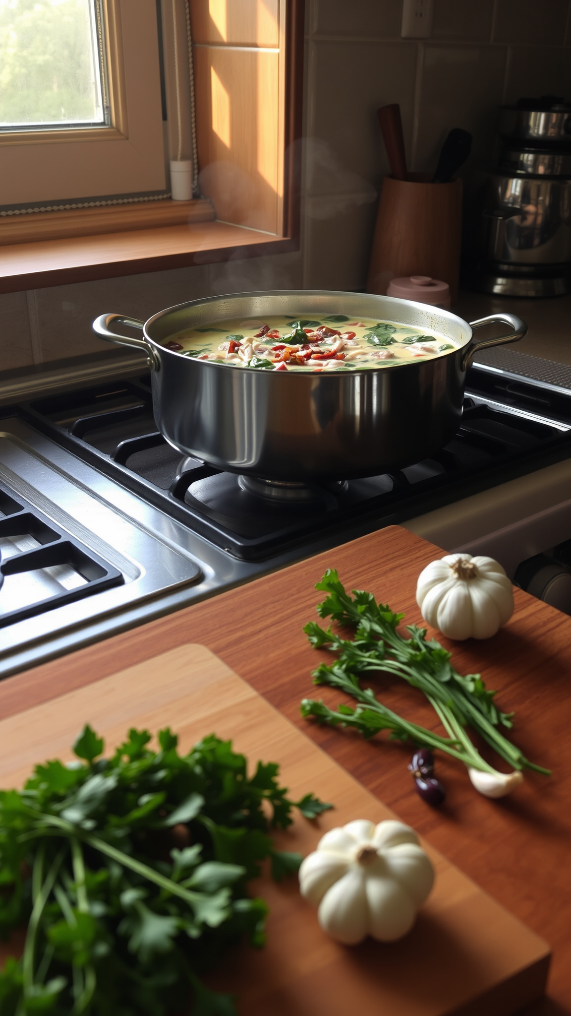 9 Fall High Protein Low Carb Dinner Ideas for the Cold Season 5 3. Creamy Tuscan Chicken Soup (No Flour)