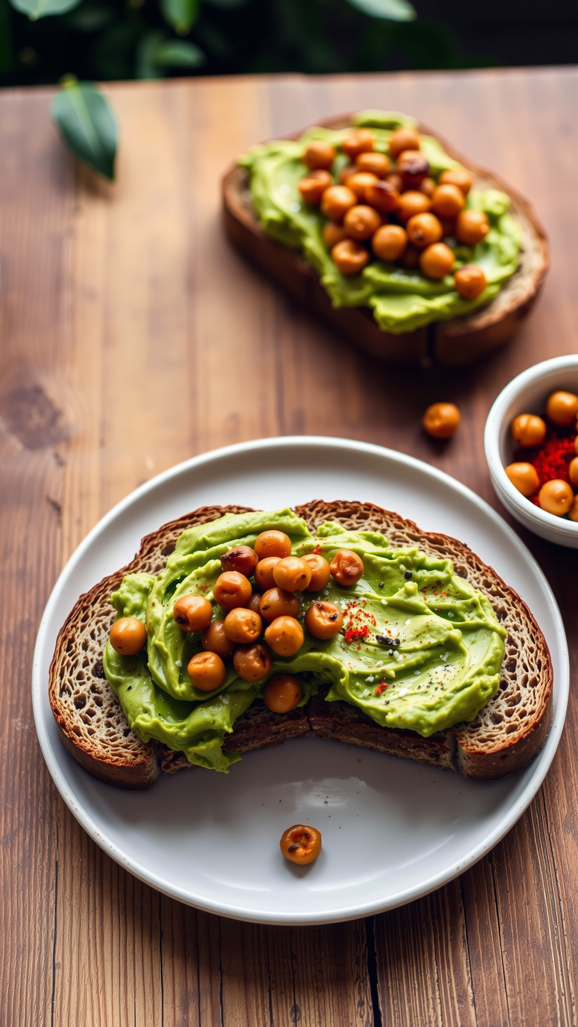 10 Vegan Breakfast Recipes That Keep You Full Until Lunch 5 3. Smashed Avocado Toast with Roasted Chickpeas