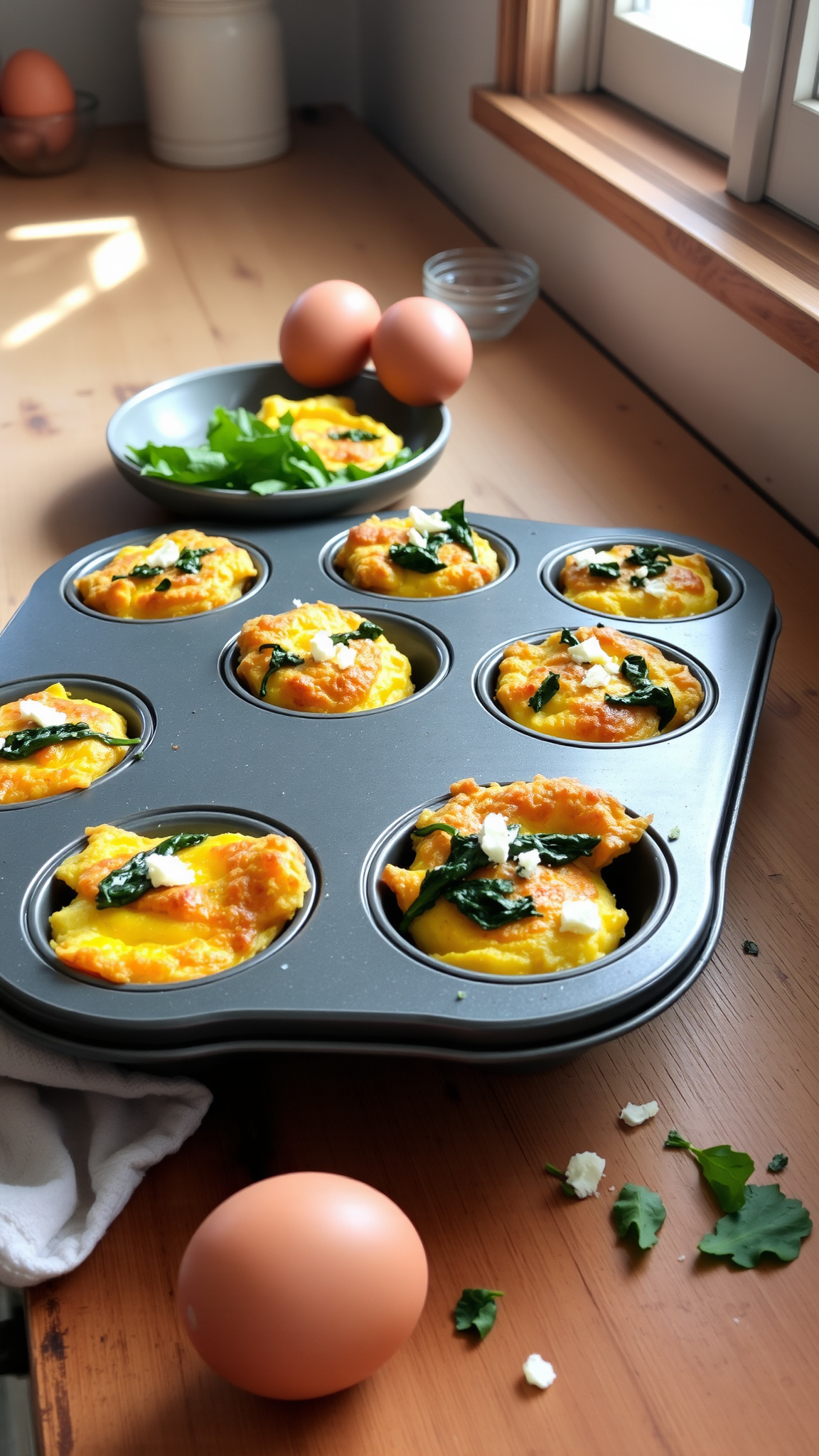 7 Days of Low Carb Breakfast Ideas: Easy, High-Protein Recipes 3 Day 1: Meal-Prep Spinach and Feta Egg Muffins