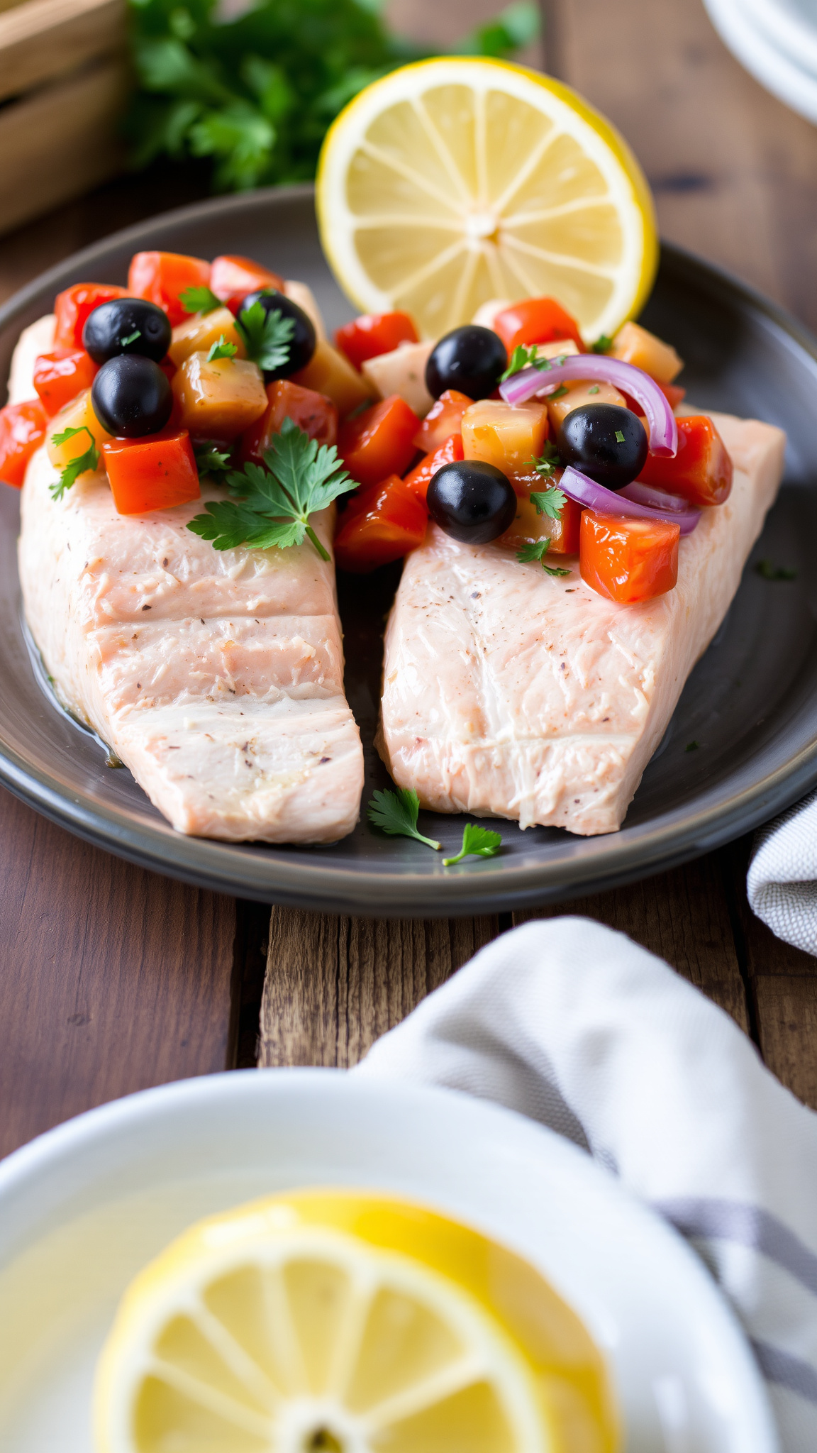 4 Best Mediterranean Dinner Recipes 3 2. Mediterranean Baked Salmon with Tomatoes and Olives